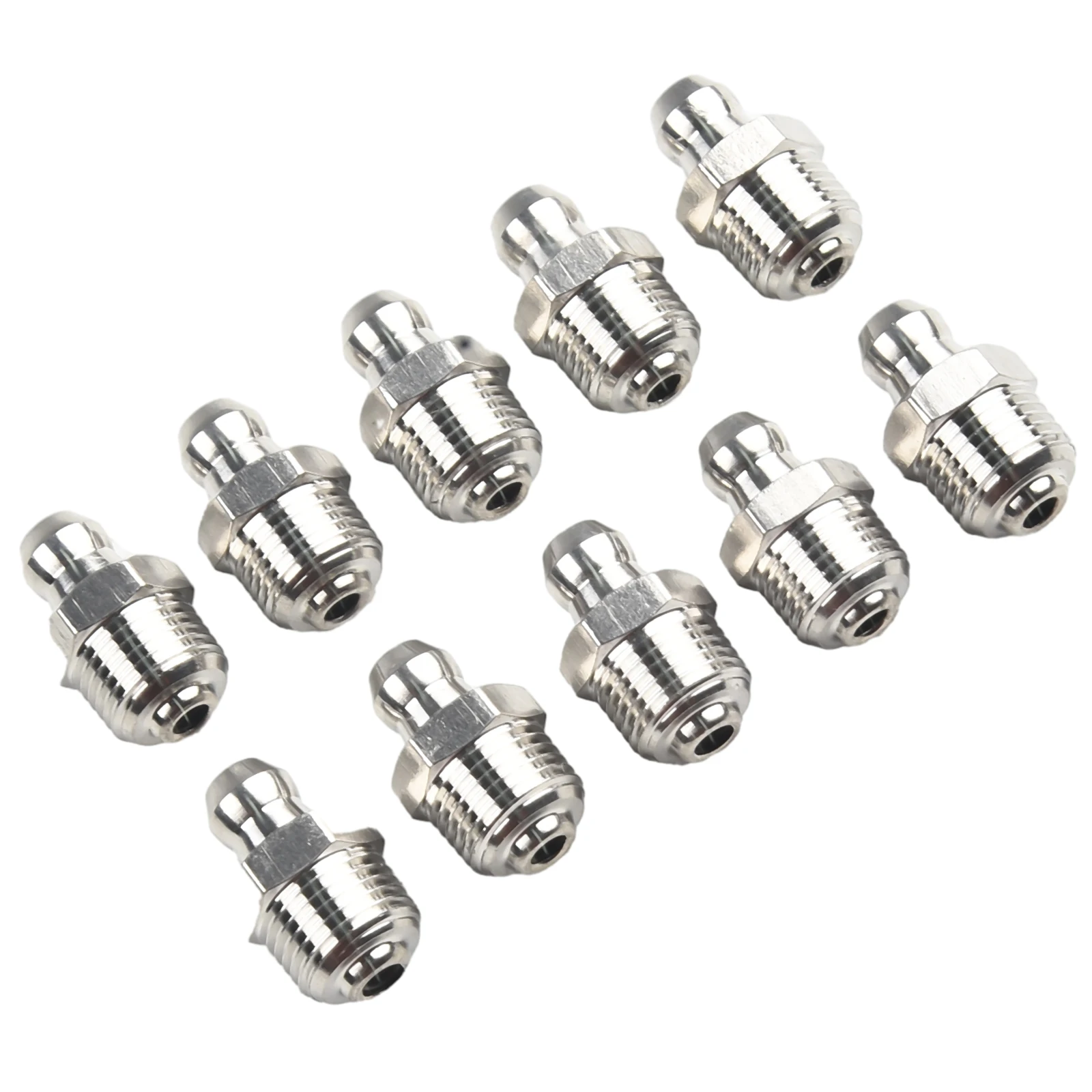 10Pcs 201 Stainless Steel Straight Hydraulic Grease Fitting M10X1mm Thread Grease Nozzle Connecter Grease Nipple Machine Tool