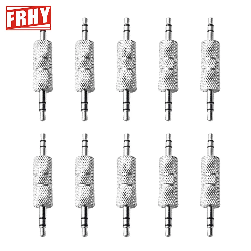 10 Pack 3.5mm Male to Male Coupler Extension Cable Joiner 1/8 inch TRS Stereo Audio Wire Adapter Jack Plug Connector