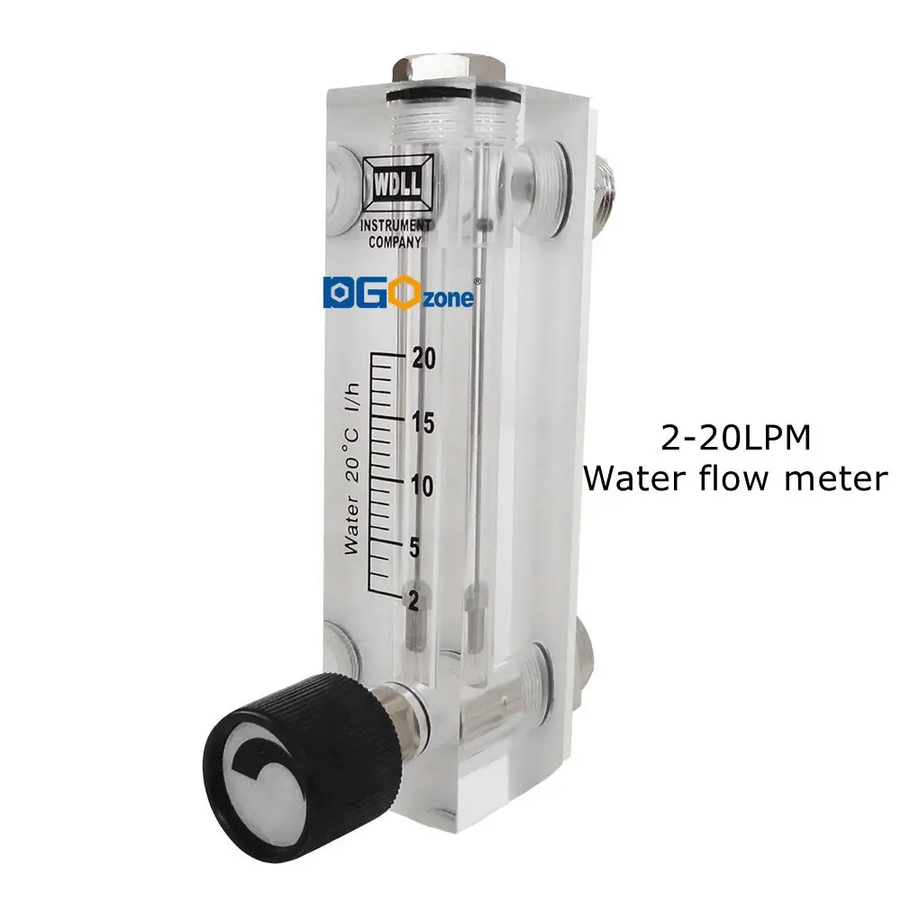 Plastic Water flow meter Panel water flowmeter with valve 2-20LPH 4-40LPH 6-60LPH 10-100LPH DGOzone