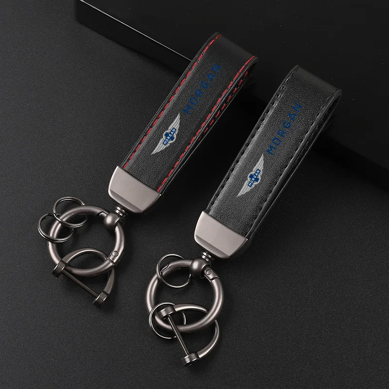 Deluxe Leather Keychain with Car Badge Keychain Pendant For Morgan Motor Company