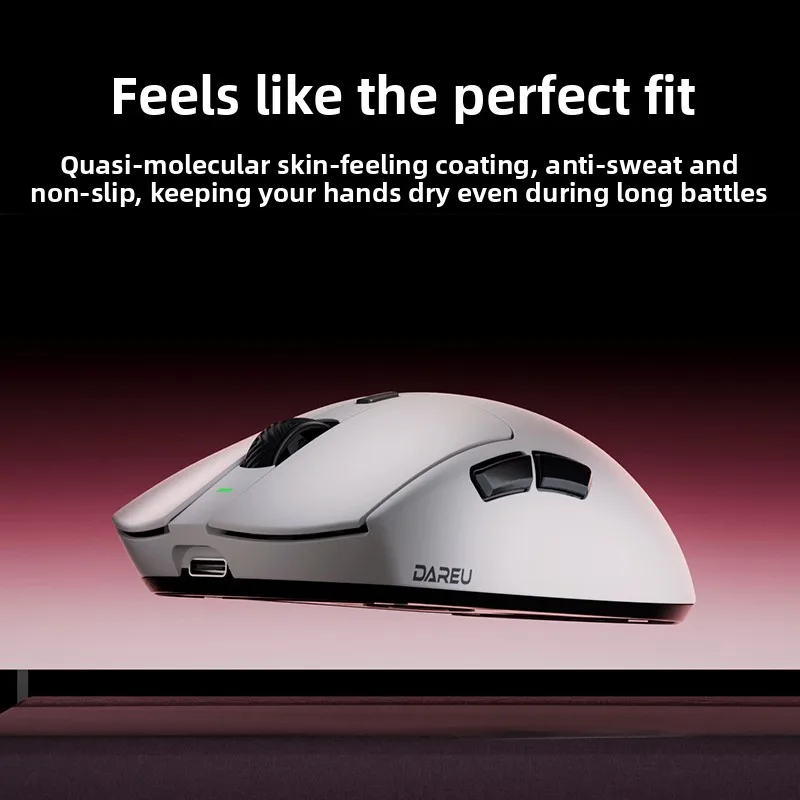 DAREU AE6 3-Mode Esports Gaming Mouse PAW3950 Dual 8K Keel Framework KBS light Silky Touch CSGO و VALORANT Esports game هدية