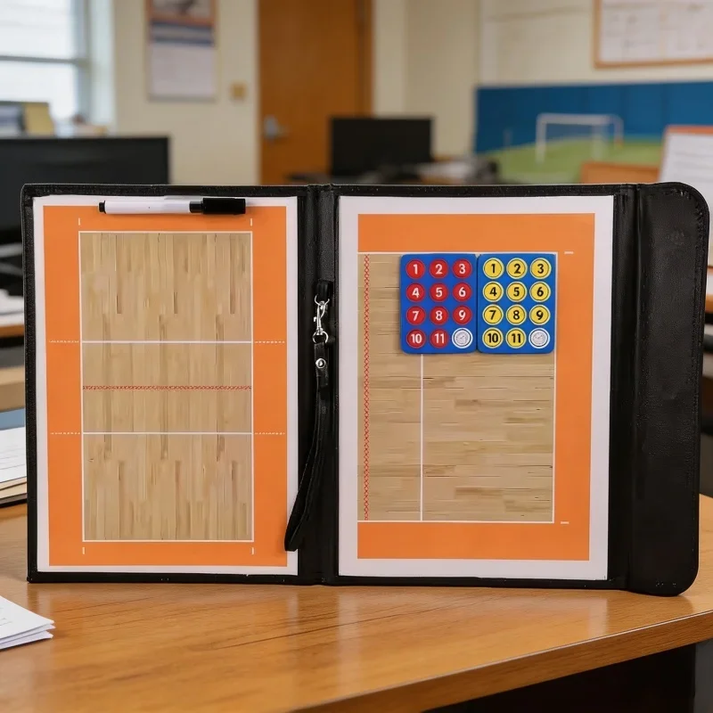 Portable Foldable Volleyball Tactical Clipboard Magnetic Writable Strategy Board Coach Tool For Daily Training And Match Use