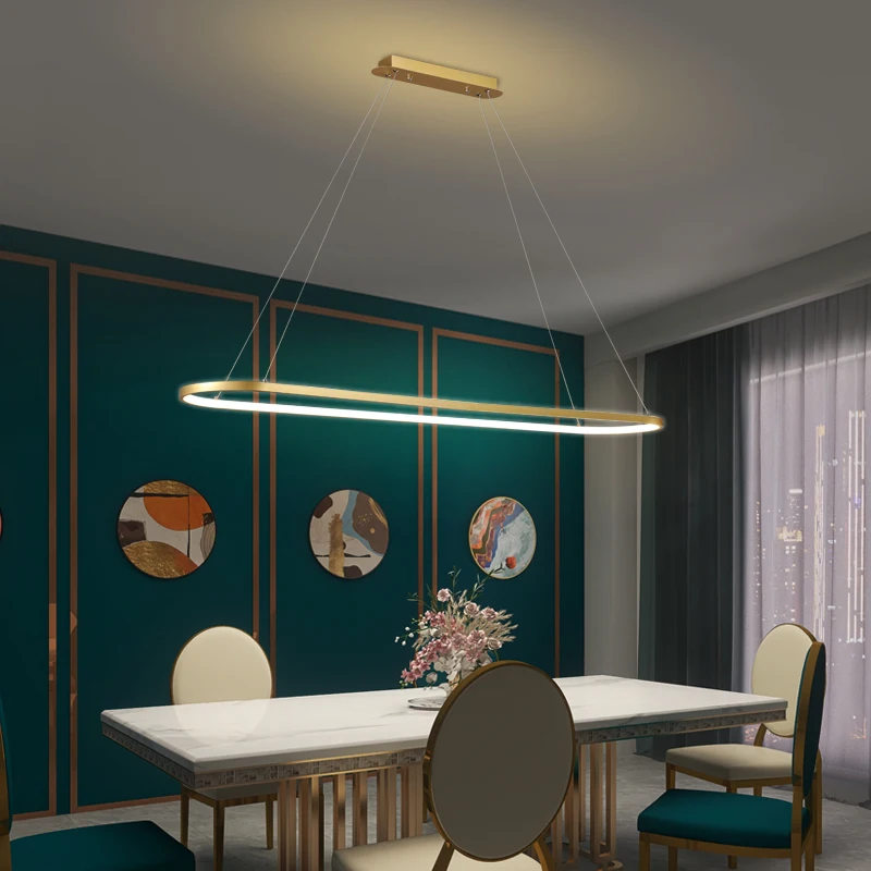 Modern Led Dining Ceiling Chandelier Suspension Horizontal Iron Chandelier Kitchen Hanging Home Indoor Lighting Lamp Office Lamp