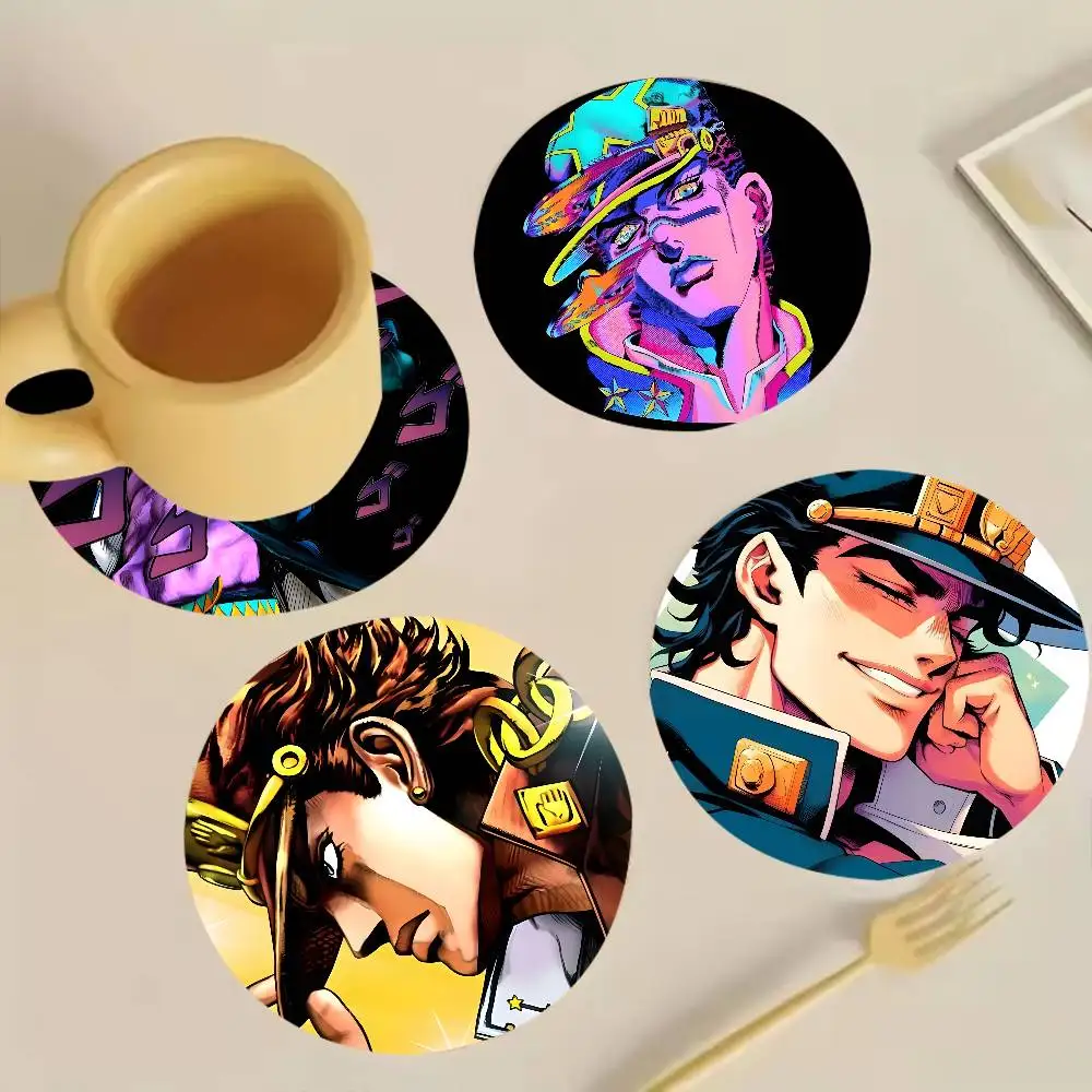 J-Jotaro Kujo J-JOJO Wooden Cup Mat Cappuccino Vodka Juice Water Coaster for Flower Shop