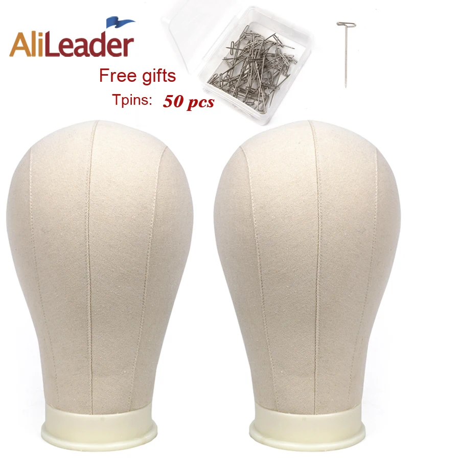 

Canvas Block Mannequin Head with T-Pins, Durable Wig Head for Make Styling Display, Professional Canvas Wig Head with Mount Hole