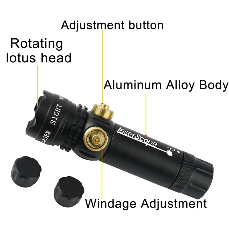 Tactical Hunting Green Laser Dot Sight Adjustable 532nm Red Laser Pointer Rifle Gun Scope Rail Barrel Pressure Switch Mount