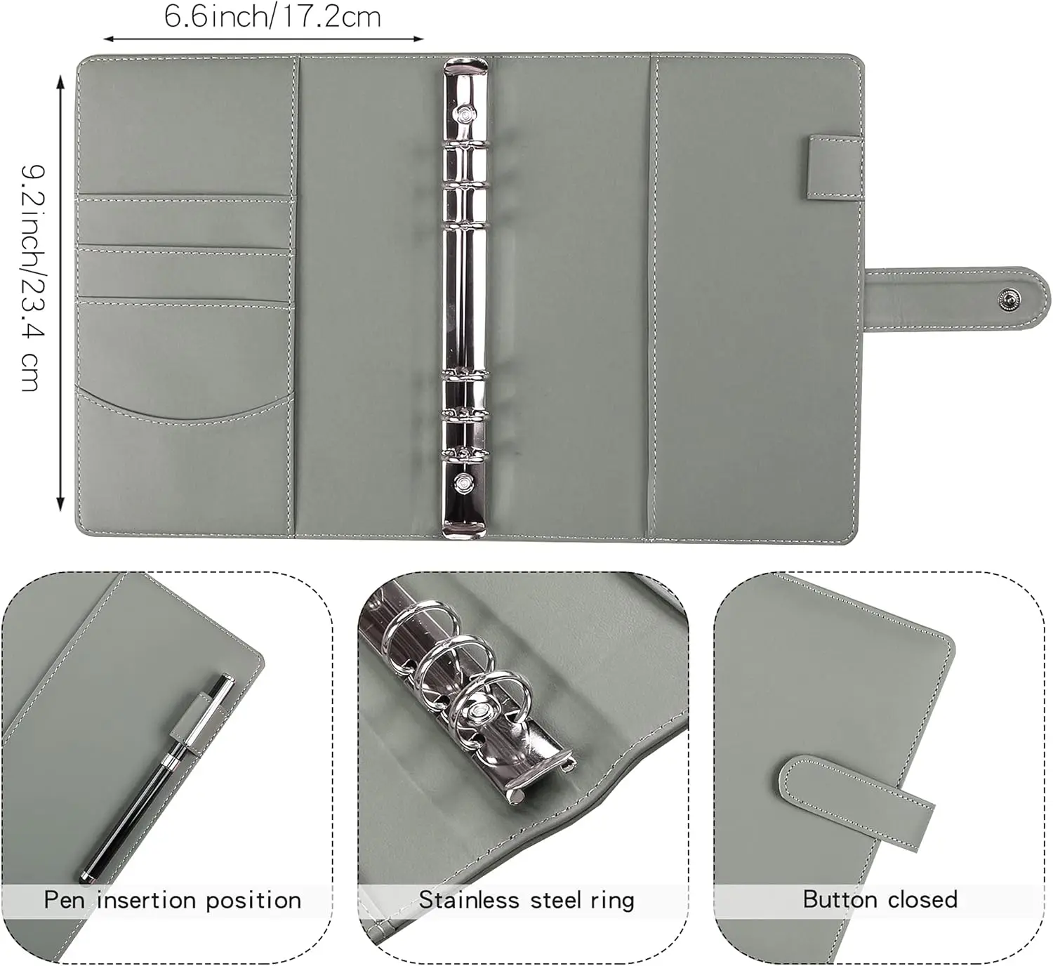 Neuer A5-Leder-Binder, Budgetplaner, Organizer mit 12 Stück Reißverschluss-Binder, Taschen-Geldumschlägen-System, für Budgetierung, Geldsparnis