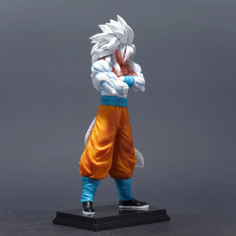 

Коллекционная фигурка Dragon Ball Super Saiyan 5 Гоку с белыми волосами, сложенными на груди руками, в стоячей позе, с двумя головами, в коробке, для коллекционеров аниме