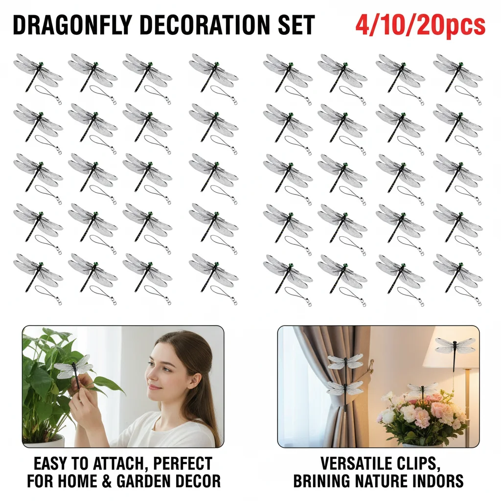 Large Dragonfly Simulation Outdoor Mosquito Repellent Stick Toy Model with Insertion Rod for Garden Park Home