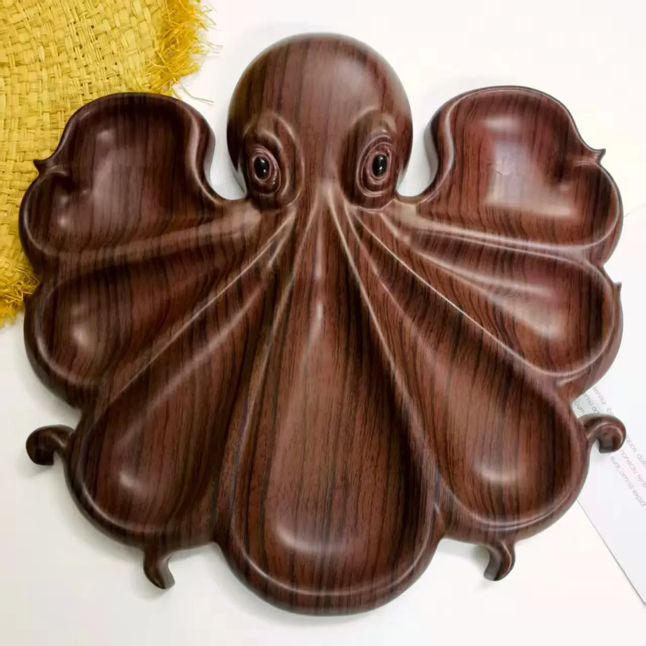 طبق الأخطبوط الفحم لطاولة المطبخ طبق الوجبات الخفيفة الفاكهة، أدوات المائدة الزخرفية، هدية لأي مناسبة