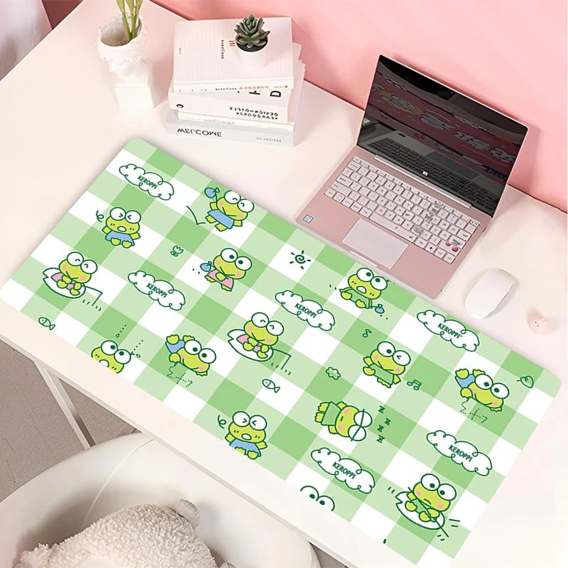 K-Keroppi-Tapis de bureau K-Keroppi Anime Polymères, Tapis de bureau, Tapis de table arc-en-ciel, Tapis en caoutchouc antidérapant, Grand et mignon