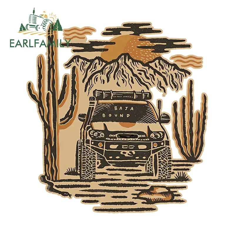 EARLFAMILY 13cm X 12.3cm For Camper Adventure Mountain Enjoy Life Car Stickers Fashionable Occlusion Scratch Decals Car Goods