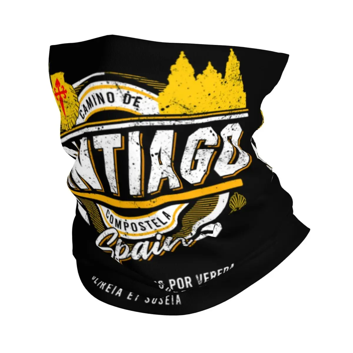 Buen Camino De Santiago Bandana cuello polaina a prueba de viento cara bufanda cubierta hombres mujeres Compostela Peregrino sombreros tubo pasamontañas