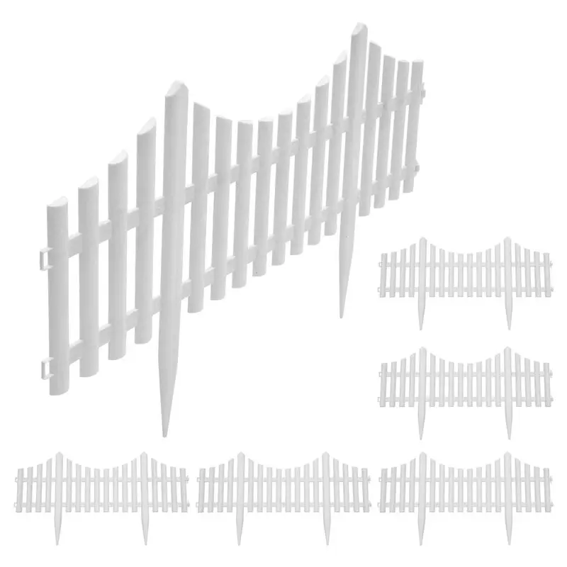 [NEW!A08R 6Pcs Courtyard Indoor Or Outdoor Garden Fence Plastic Fence Kindergarten Flower Small Fence DIY Fence Decoration