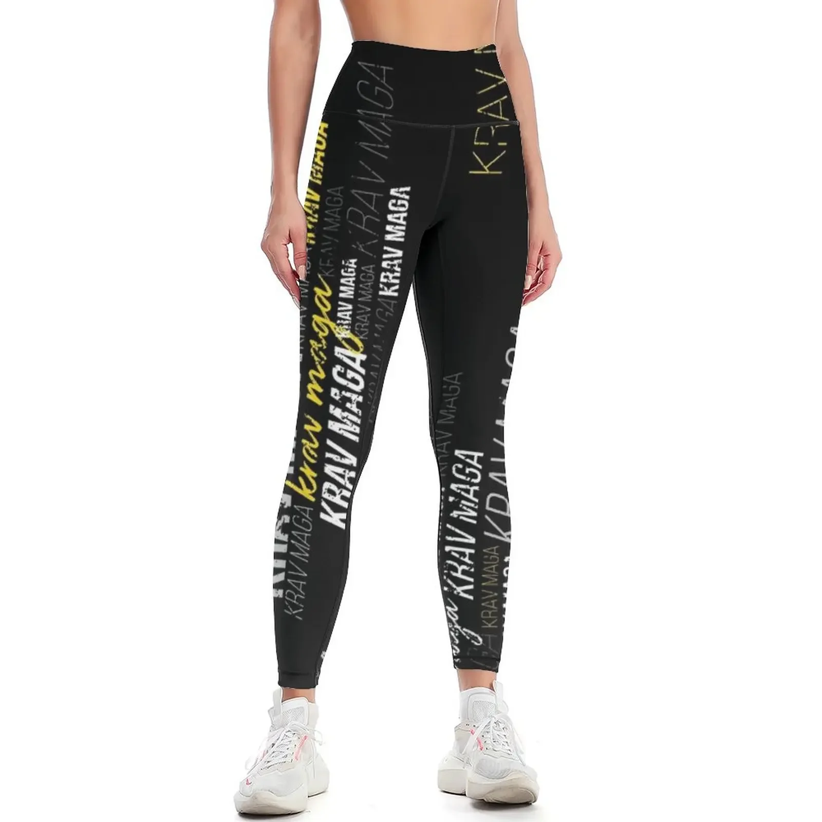 

Krav Maga Repeat Vertical Lettering Leggings gym pants push up tights for Womens Leggings