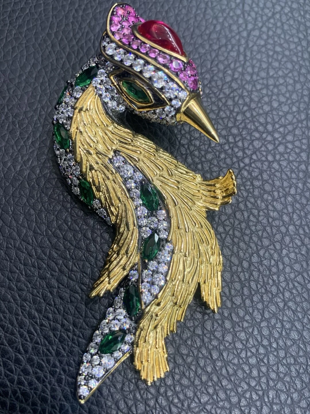 vintage unisex jewelry bird brooch 925 sterling silver with cubic zircon fine jewelry for MEN & Women decoration for west coat