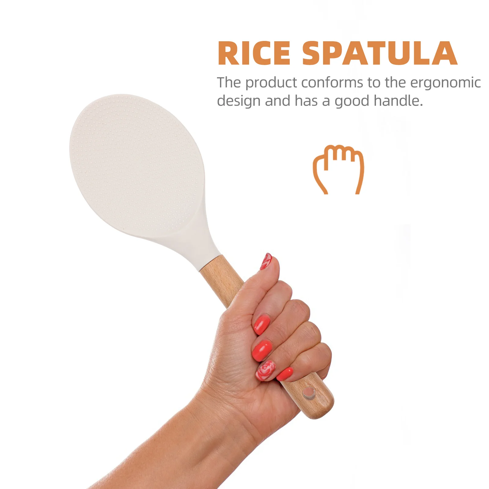 Rice Spoon Cooker Silicone toilet Supply Spatula for Nonstick Cookware White Restaurant