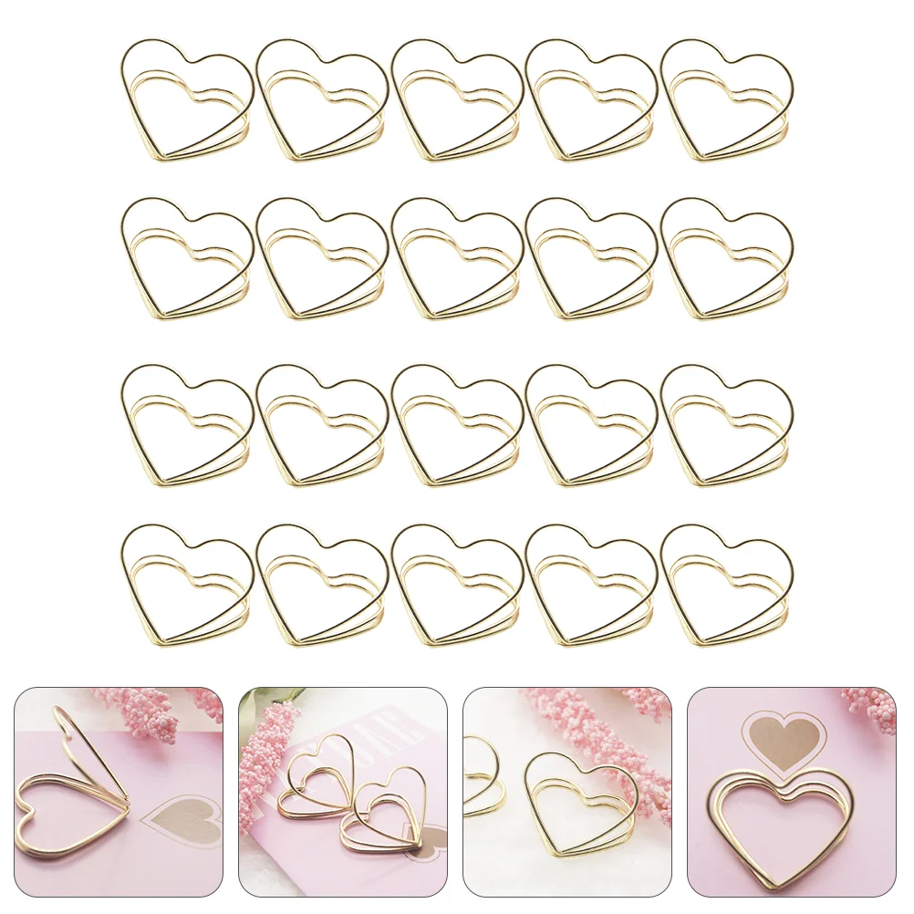 

20 Pcs Love Note Holder Memo Business Card Adorable Clips Metal Picture Fixed Clip​​​​​​​ Clamps