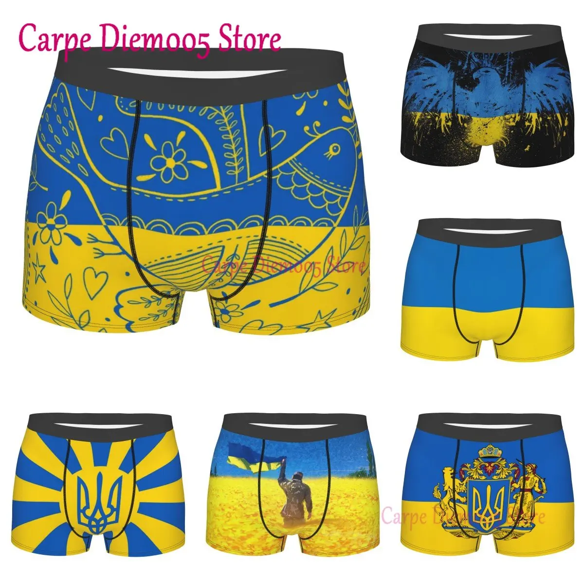 Ukraine Flag Underwear Rasta Boxer Briefs Soft Shorts Panties Underpants