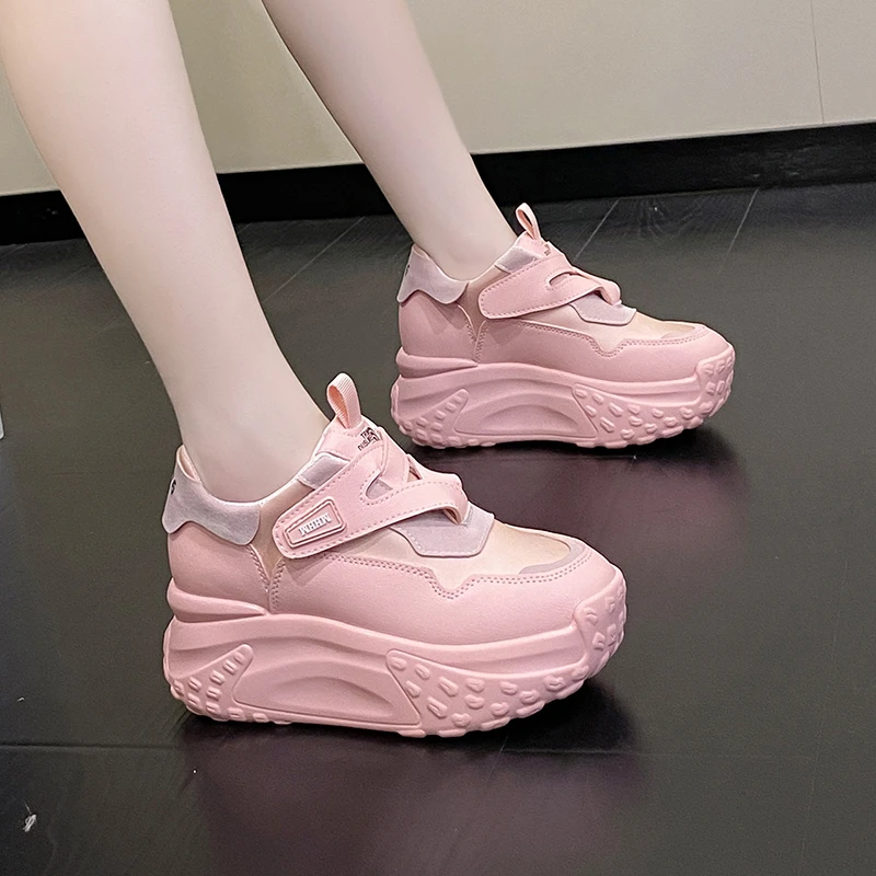 Shoes for Women 2023 High Quality Round Head Women\'s Vulcanize Shoes Summer New Solid Color High Heels Breathable Sneakers