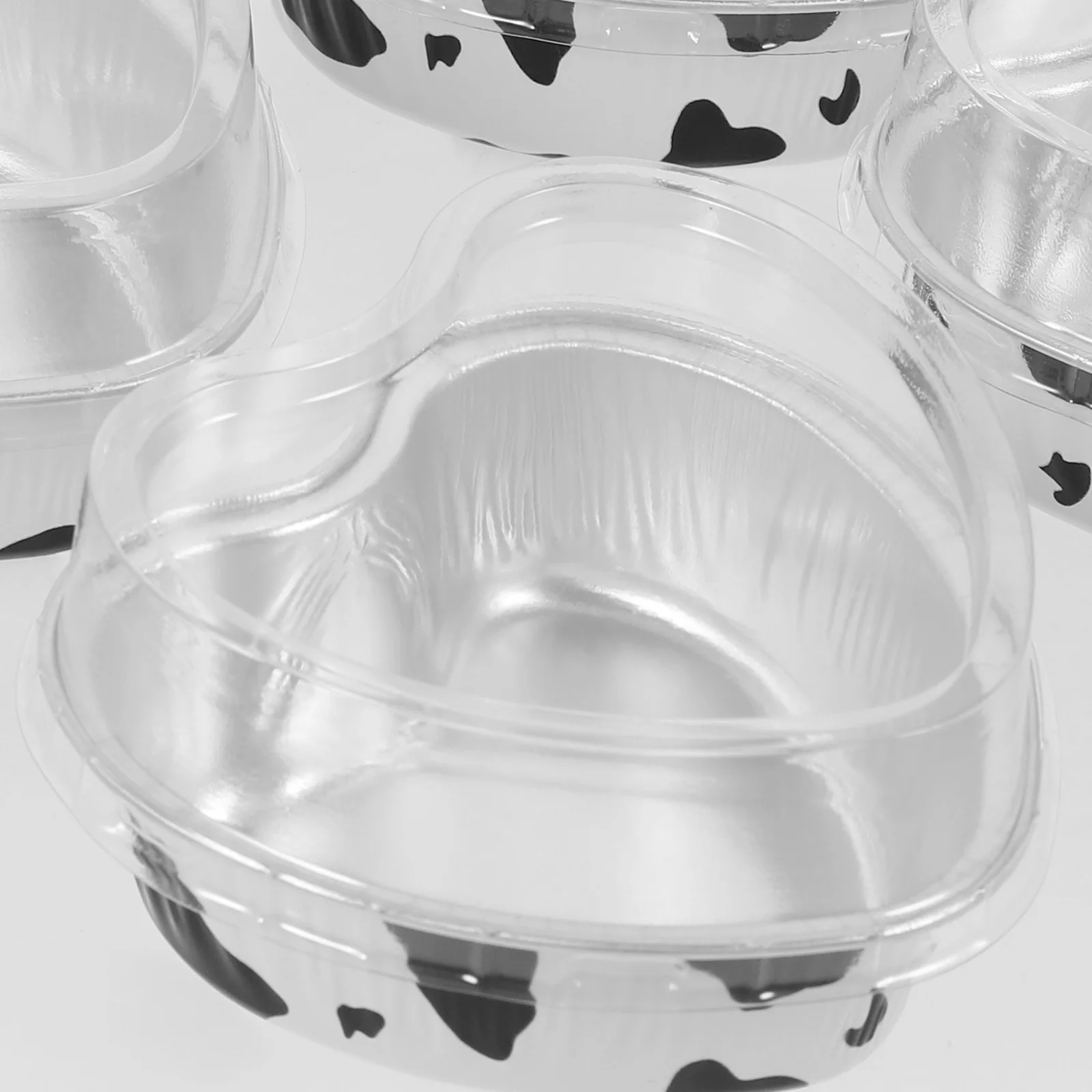 

20 Pcs Aluminum Foil Box Cake Pudding Cup Small Heart Baking Dish Lunch Display Shaped Pans Bulk Containers