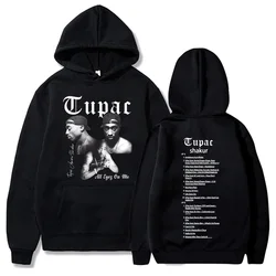 2024 autumn and winter male and female rapper Tupac 2pac hooded sweatshirt hip-hop streetwear Shakur y2k clothes Male and Female