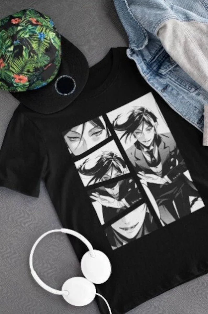 Unisex, Black Butler Shirt, Sebastian T-Shirt, Kuroshitsuji, Toboso Yana, Sebastian, Japanese, Anime Gift, Vintage, Grunge, Goth