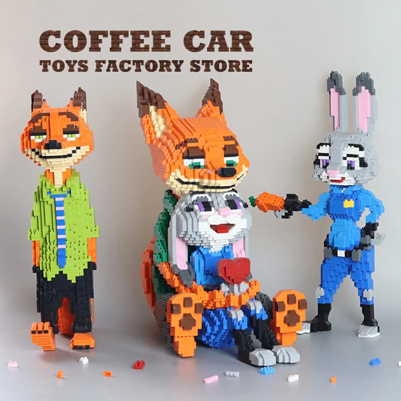 Judy Nick Diamond Building Blocks MOC Set Cartoon Movie Anime Figures Mini Bricks Toys Fox Rabbit Model Adult Children Gifts DIY view 3