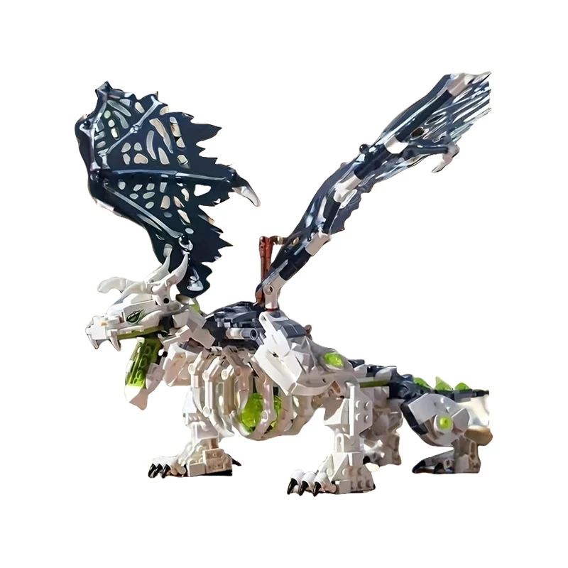 Animated Film Movie Sorcerer Dragon Skull Model Building Blocks Wizard Dragon Bricks Toys for Children Birthday Gift