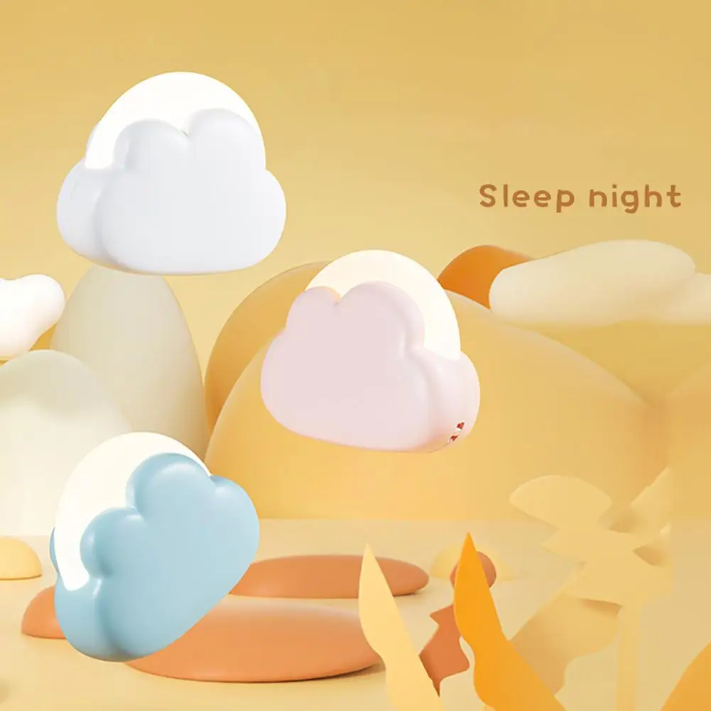 Cute Kids Led Cloud Night Light con cordino 4 modalità di illuminazione lampada da comodino a batteria ricaricabile da 1200mah