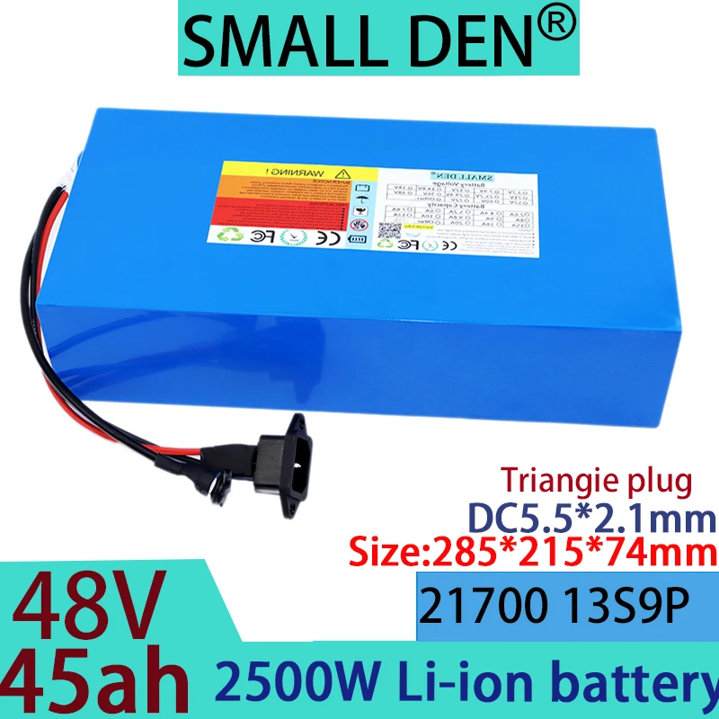 new 48V 45ah 21700 13S9P lithium-ion battery 54.6V+2A 3A 5A charger BMS protection for off-road vehicles and electric vehicles