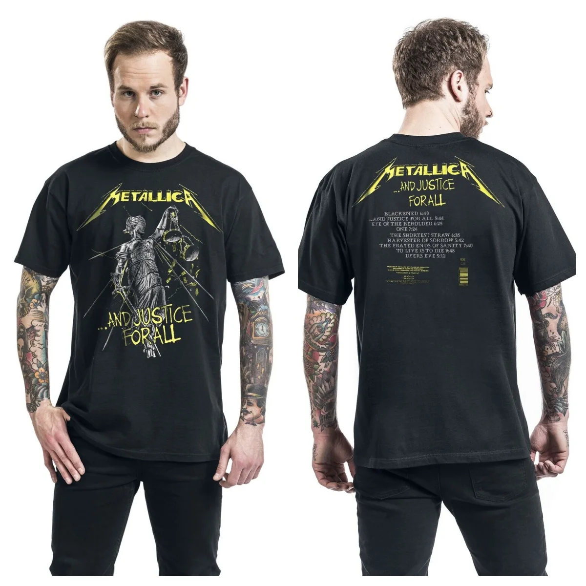 

New ...And Justice for All - Tracklist T-Shirt Black By Metallica High-end Luxury Is for Both Men and Women Top Y2k 2026 Summer