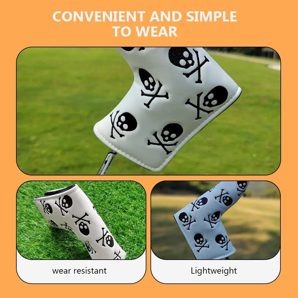 

Чехол для гольф-клюшки из полиуретана с вышивкой в виде черепа, легкий, износостойкий, защитный чехол для головки клюшки, 1 шт.