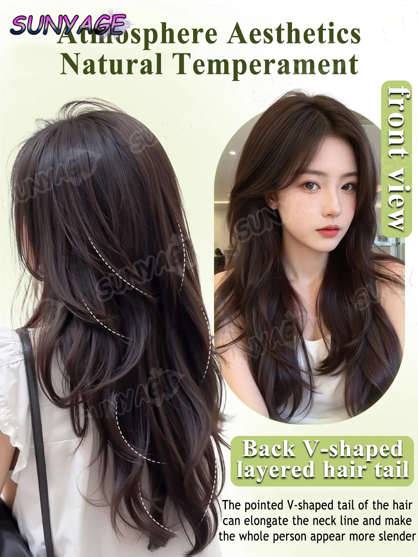 Synthetic Long Wavy Curly 20" Synthetic Hair Extensions 5 Clips Heat Resistant V-shaped Hair Piece Natural Hairstyle For Women - Image 5