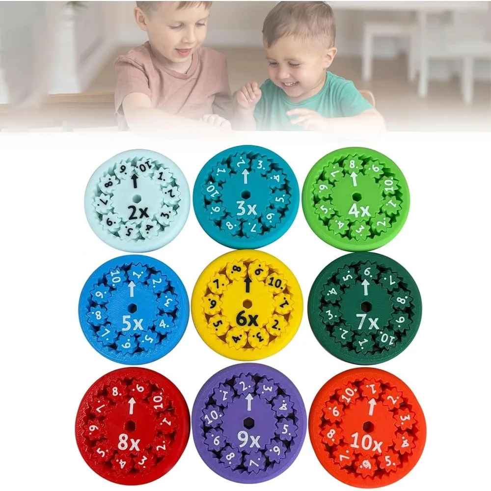 Math Fidget Spinner numéro rond Math Fidget Spinner pour les enfants apprendre l'addition soustraction Multiplication Division 18 pièces