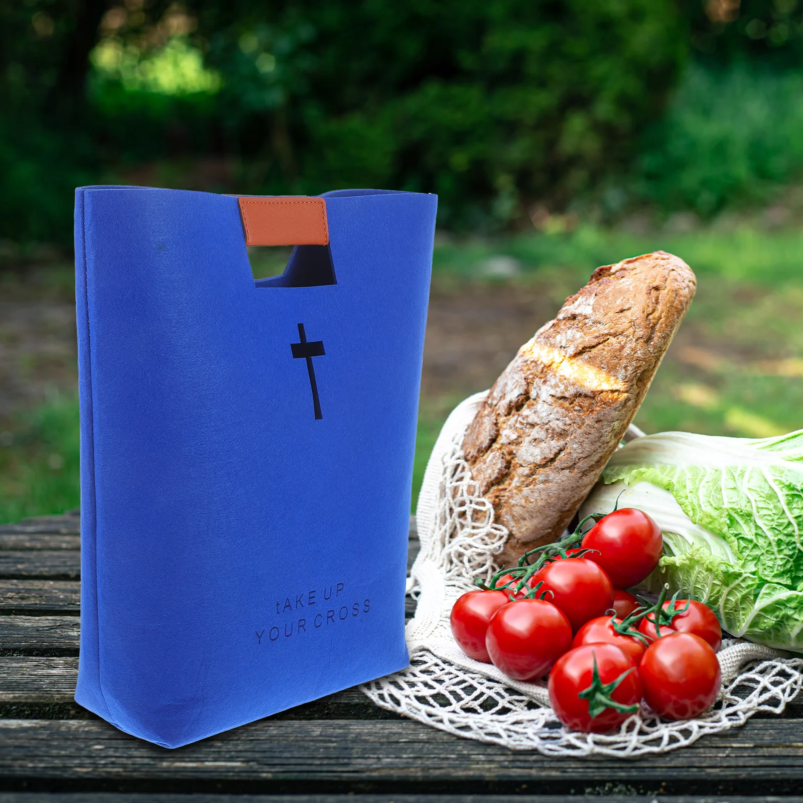 

Felt Bag Large Capacity Reusable Shopping Bag Bible Holder Case Portable Storage Organizer Tote Handbag Multi-Function Travel