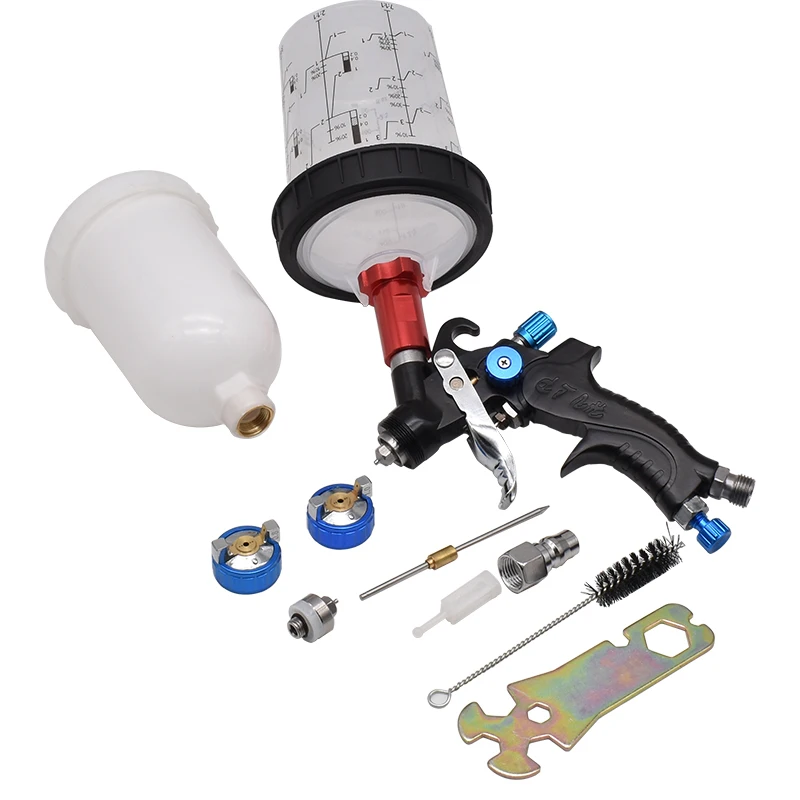 Mini Pistola de Pintura com Copo de Mistura e Adaptador Hvlp Air Tank 1.0 mm 0.8 mm 400cc 250cc