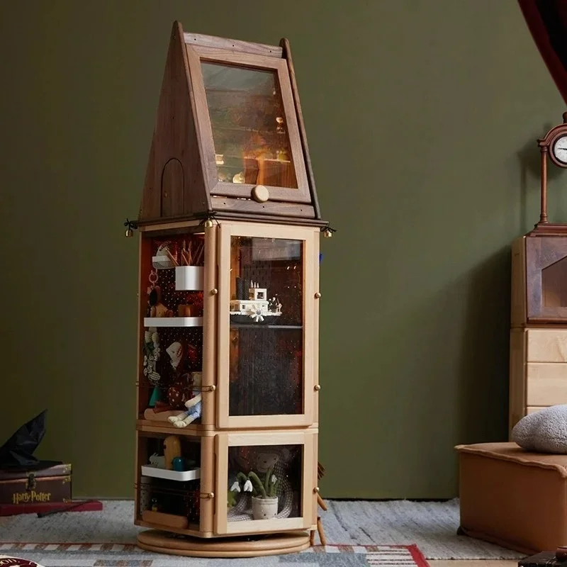 

Solid Wood, Corner Rack Storage Display Case Bookcase