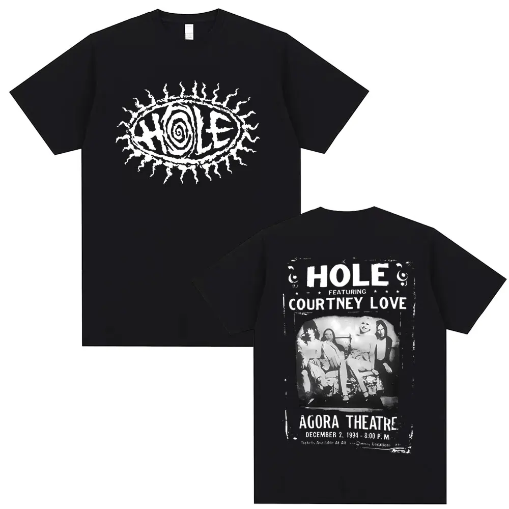 Alternative Grunge Rock Band Hole Featuring Courteny Love Agora Theatre Graphic T Shirt Men Women's Vintage Oversized T-shirts