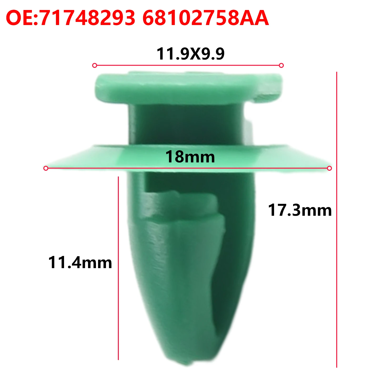 10 szt. Klipsy formowane wtryskowo nadkole i wykończenia z przodu do Fiat 500X dla Jeep-Renegade 2015-2017 68102758AA 71748293