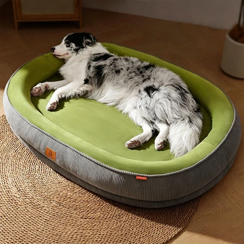 中型犬用超ソフトドッグベッド、取り外し可能なマット、整形外科的サポート、防湿、滑り止め、ジャーマンシェパード、シベリアンハスキー用