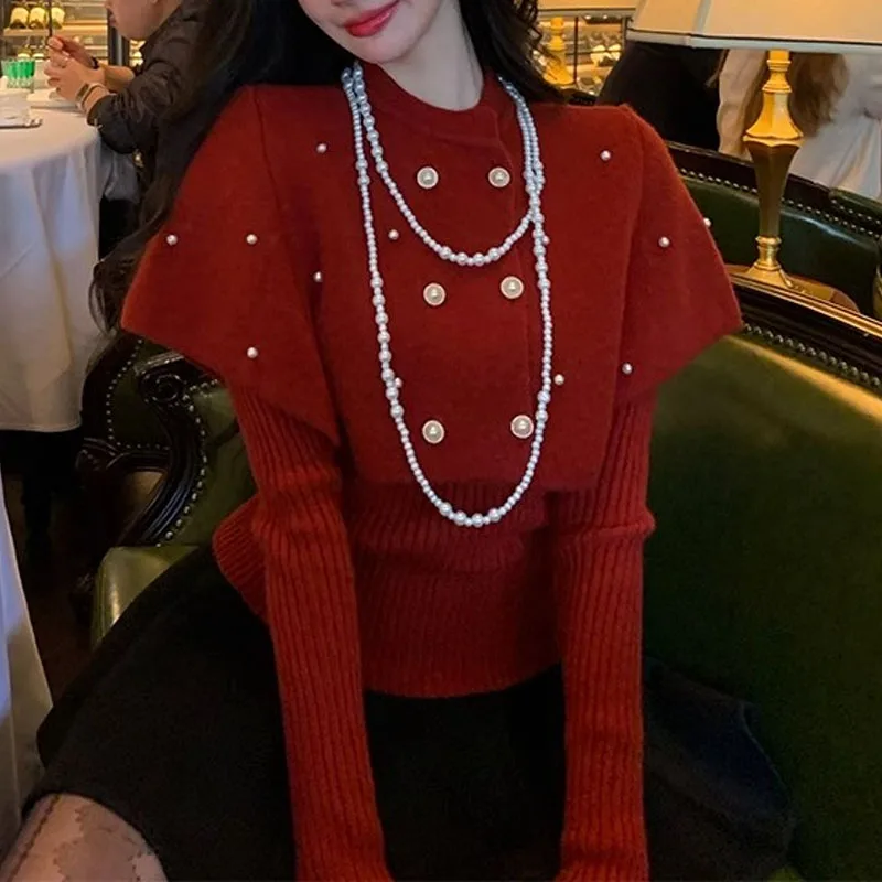 

Sweaters Unique O-Neck Knitted Sweater Women Pullovers New Long Sleeve Knit Sweater Pullover Women Tops Sueters De Mujer Q2139