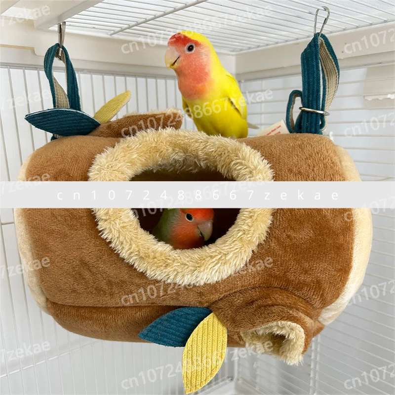عش دافئ ببغاء شتوي مخملي وأكثر سمكًا، قطعة أثرية شتوية من عش القطن