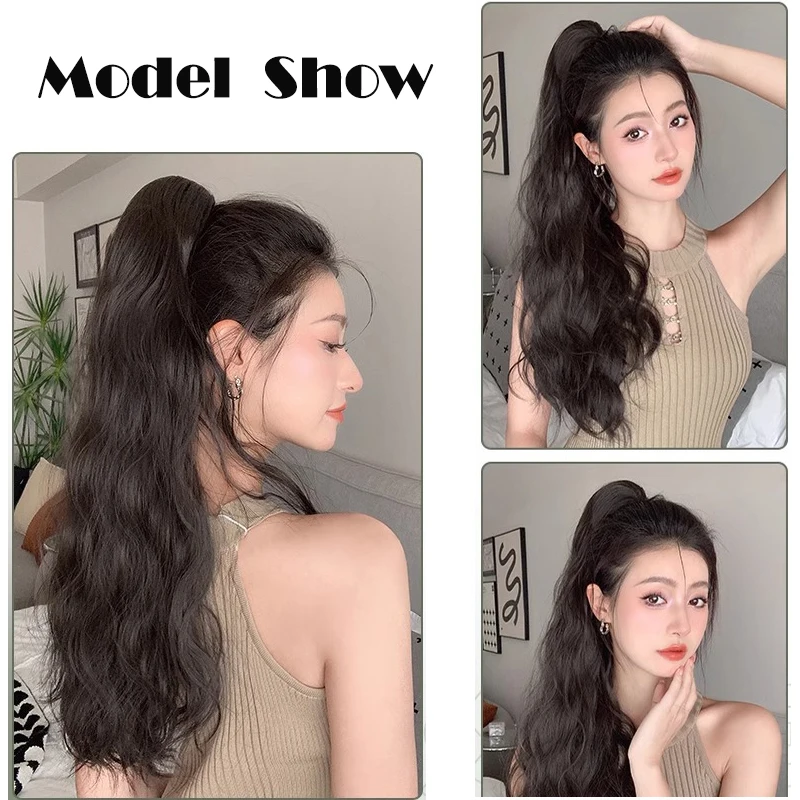 22Inch Synthetic Long Curly Ponytail Claw Clip Hair Extension Hairpiecefor Women