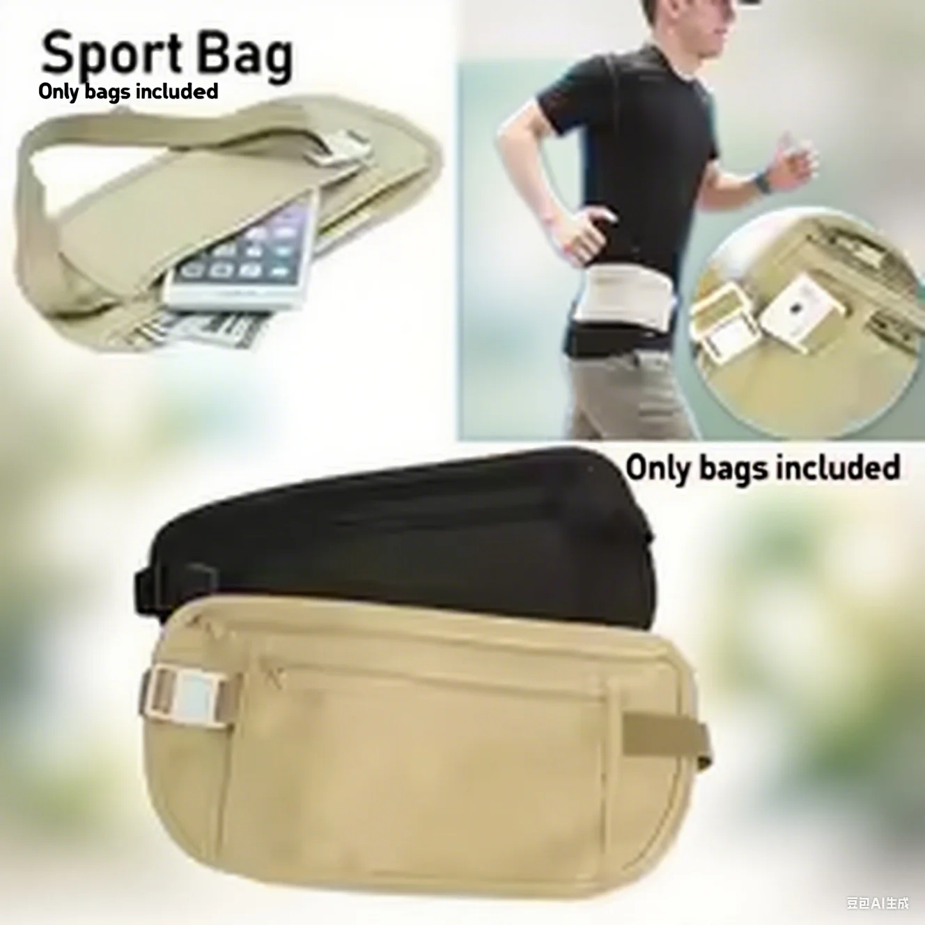 

Sport Running Invisible Waist Bag Travel Hidden Security Pack Pouch For Passport Money Belt Concealed Wallet Gift Pack Storage B