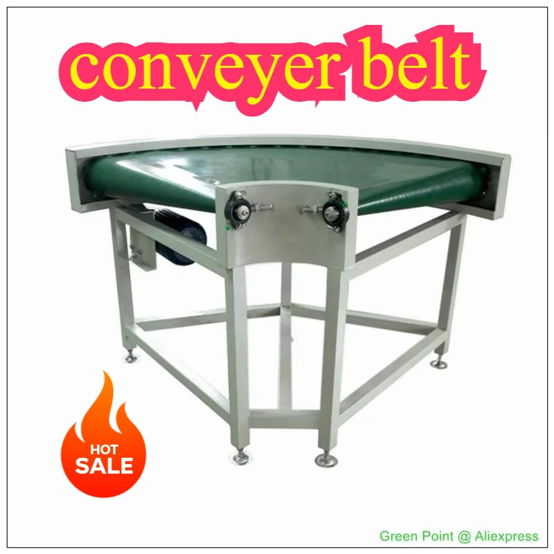 90 Degrees Angle Clockwise/Anti-clockwise Turning Corner Belt Conveyor 200W 300mm Belt Width AC 110V/220V For Foods Transmission