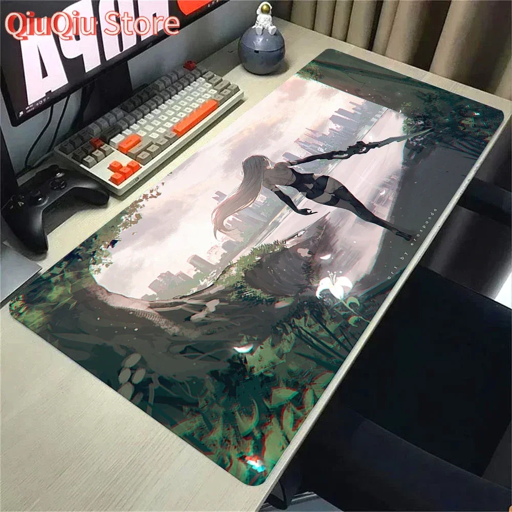 

2B Nier Automata Anime Girl Mousepad Large Gaming Big Mouse Pad LockEdge Thickened Computer Keyboard Table Desk Mat Xxl 900x400