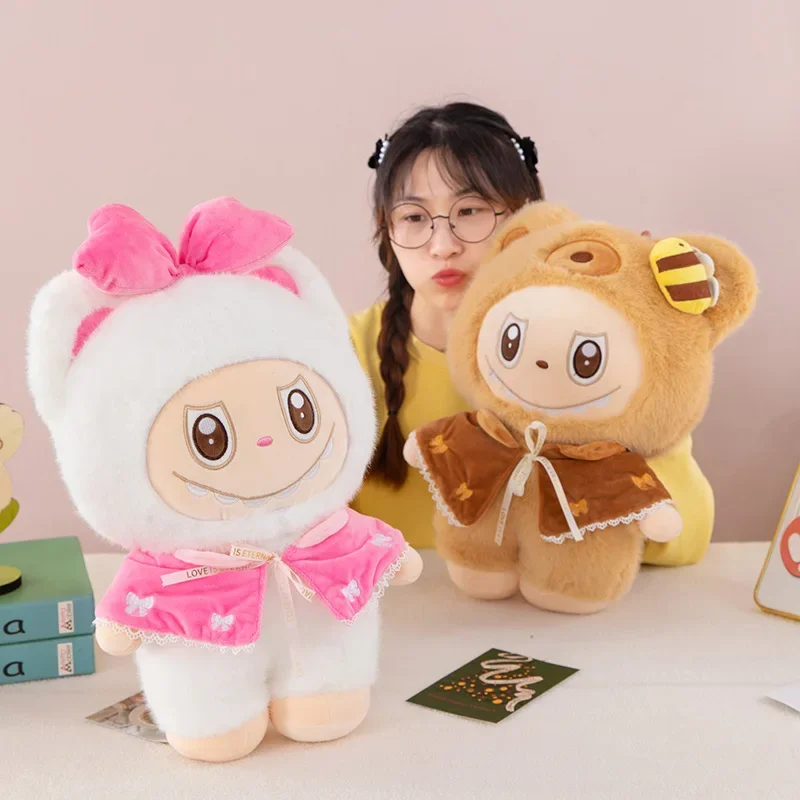 

Kawaii Labubu's New Lace Cape 50cm Plush Doll Cushion Toy Soft Stuffed Animal Figure Collectible Gift for Fans Kids Home Decor