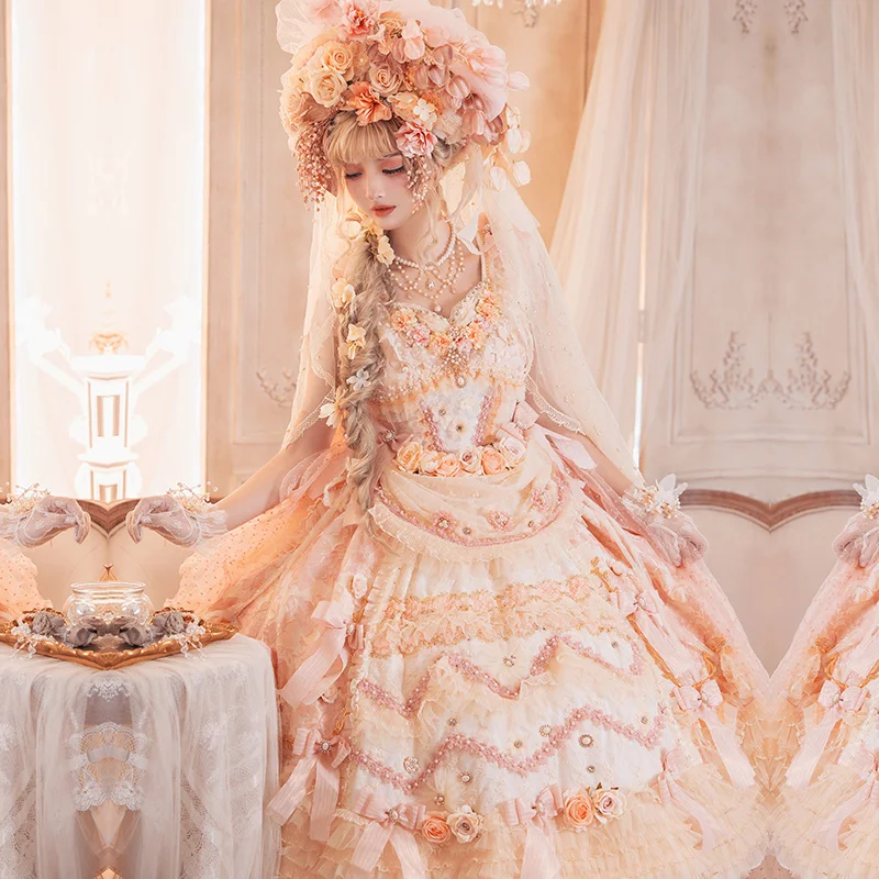 Robe Japonaise Lolita pour Fille, Tenue de ix, Palais Harajuku, Peinture à l'Huile, Vintage, Princesse Jsk, avec Nministériels d, à Lacets