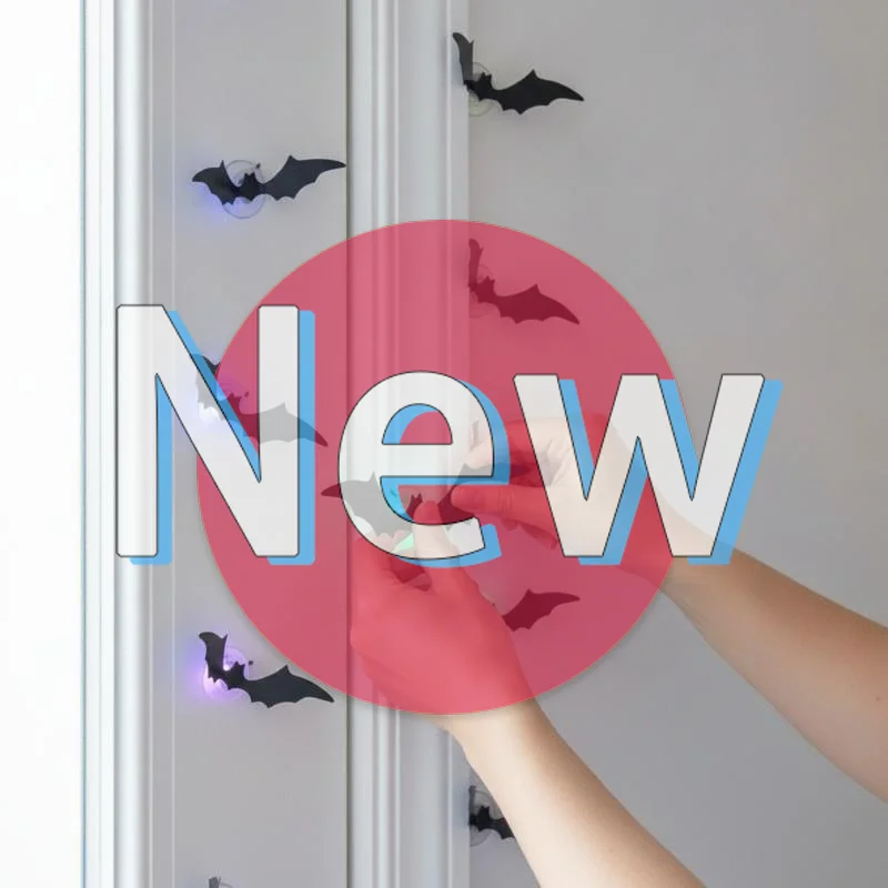 #Halloween 3D Bat LED Wall Sticker Night Light Eco-friendly Self-adhesive Bat Decor for Patio Office Halloween Party Decor